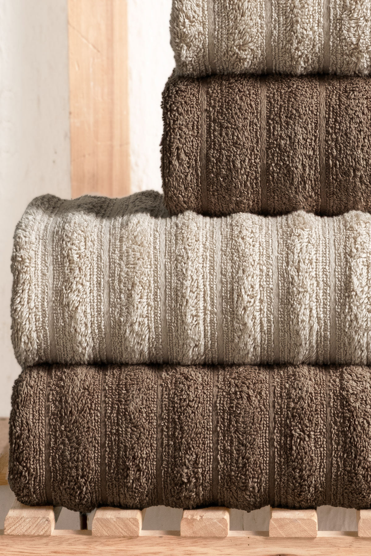 DNZGÜLCAN Bubble 4'lü Banyo Havlu Seti %100 Pamuk, Premium Hamam Takımı (2 adet 70x140 - 2 adet 50x90) - Görsel 2