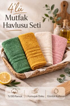 TEXTİLES MAGİC LAMP 4'lü Havlu Seti 35 x 40- Mutfak & Banyo