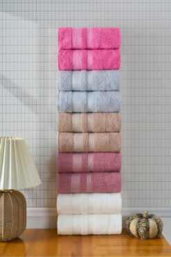 Familia Home Stars 10'lu %100 Pamuk El Yüz Havlusu Seti 50x80 cm Çok Renkli Yumuşak ve Yüksek Emici