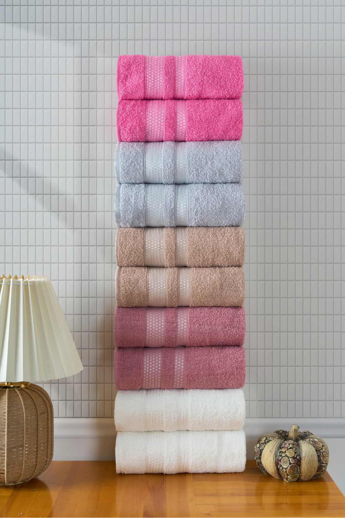 Familia Home Stars 10'lu %100 Pamuk El Yüz Havlusu Seti 50x80 cm Çok Renkli Yumuşak ve Yüksek Emici