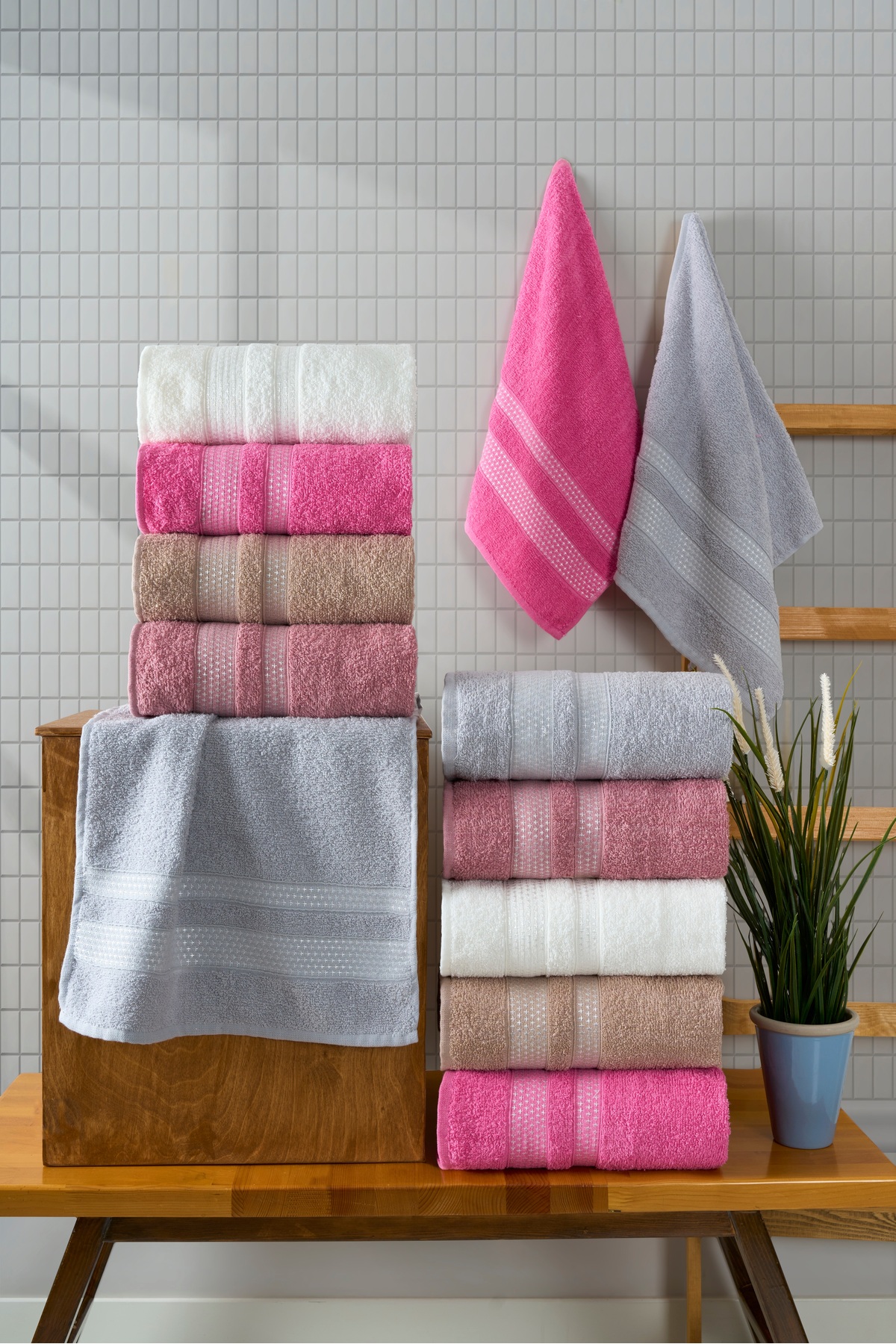 Familia Home Stars 10'lu %100 Pamuk El Yüz Havlusu Seti 50x80 cm Çok Renkli Yumuşak ve Yüksek Emici - Görsel 2