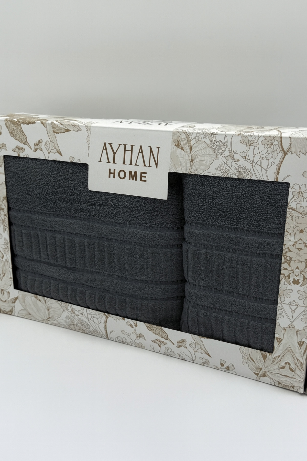AYHANHOME 2'li Jakarlı Kutulu Banyo Havlu Hamam Takımı 1 Adet 90x150, 1 Adet 50x90