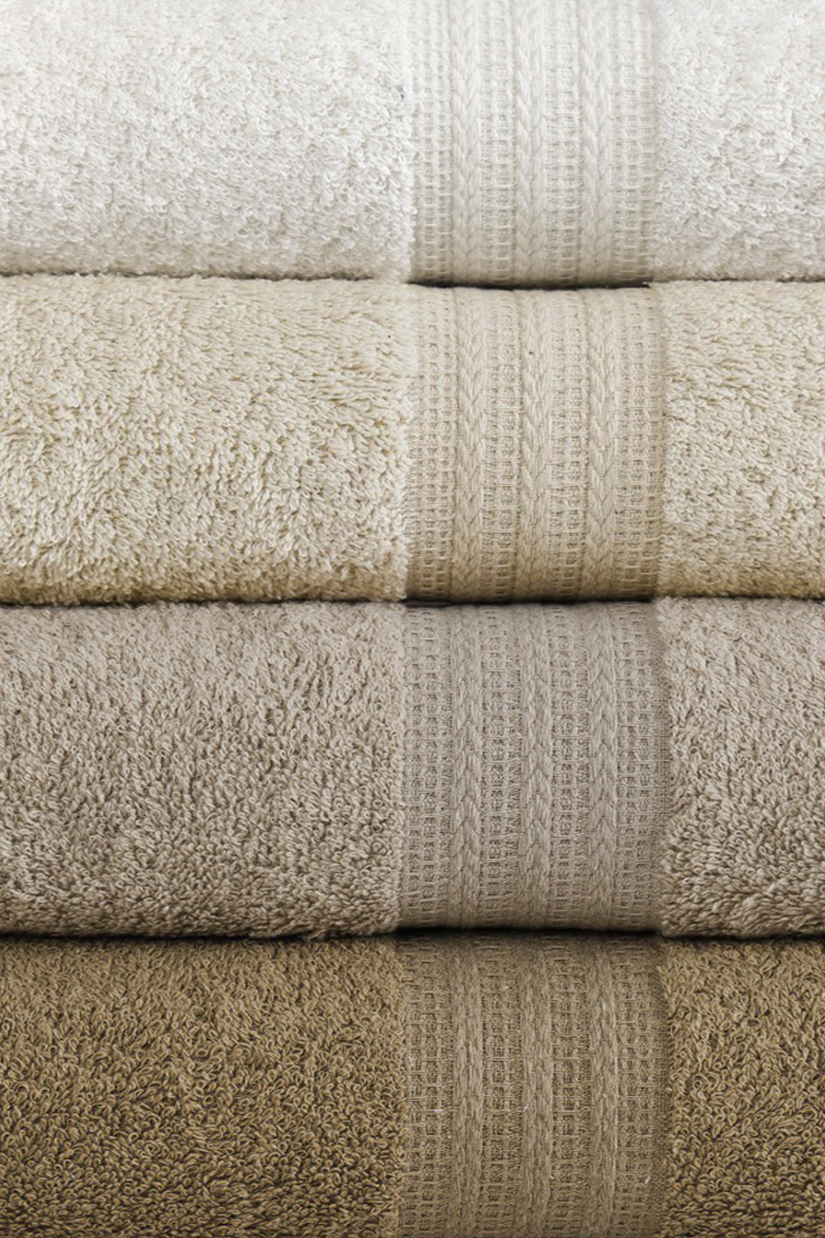 Elart Rainbow Havlu Seti Pamuklu 4 Adet (50x90 cm) Bej - Görsel 2