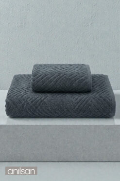 Anılsan 2'li Lilia El Havlusu - 50x90 Cm 230Gr, Banyo Havlusu 100x150 800Gr %100 Pamuk