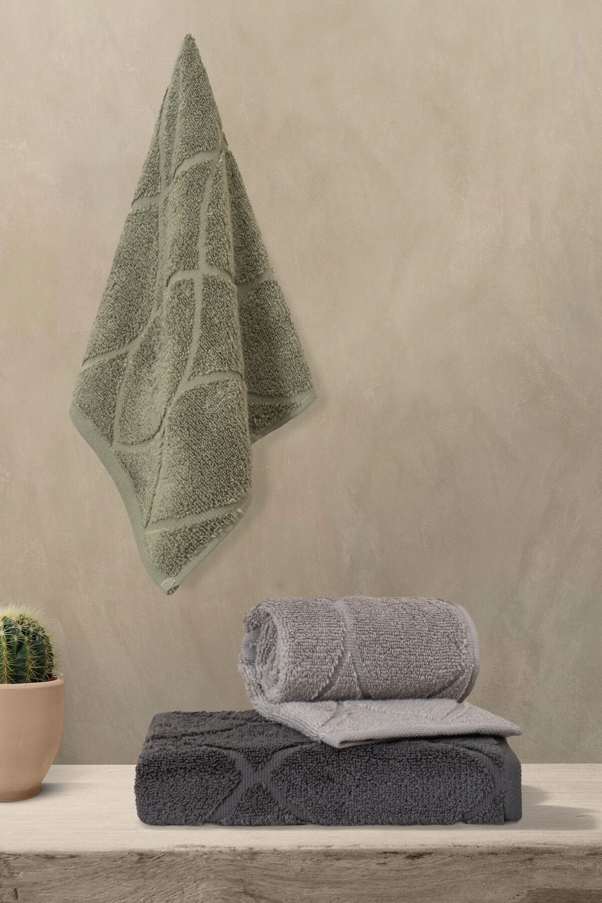 VAROL Voli Serisi Micro Cotton 30x50cm 3 Lü Havlu Seti