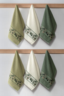 DNZGÜLCAN Desenli 6'lı Mutfak Havlusu Seti 30x50 cm | %100 Pamuk El Havlusu, Kurulama Bezi