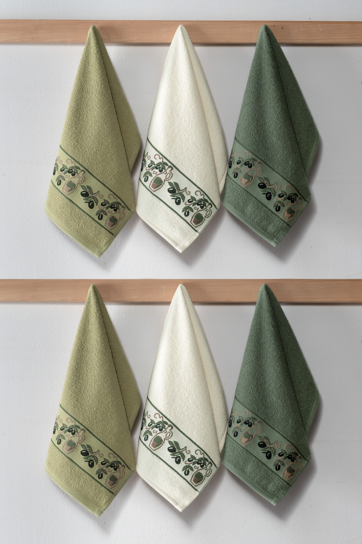 DNZGÜLCAN Desenli 6'lı Mutfak Havlusu Seti 30x50 cm | %100 Pamuk El Havlusu, Kurulama Bezi