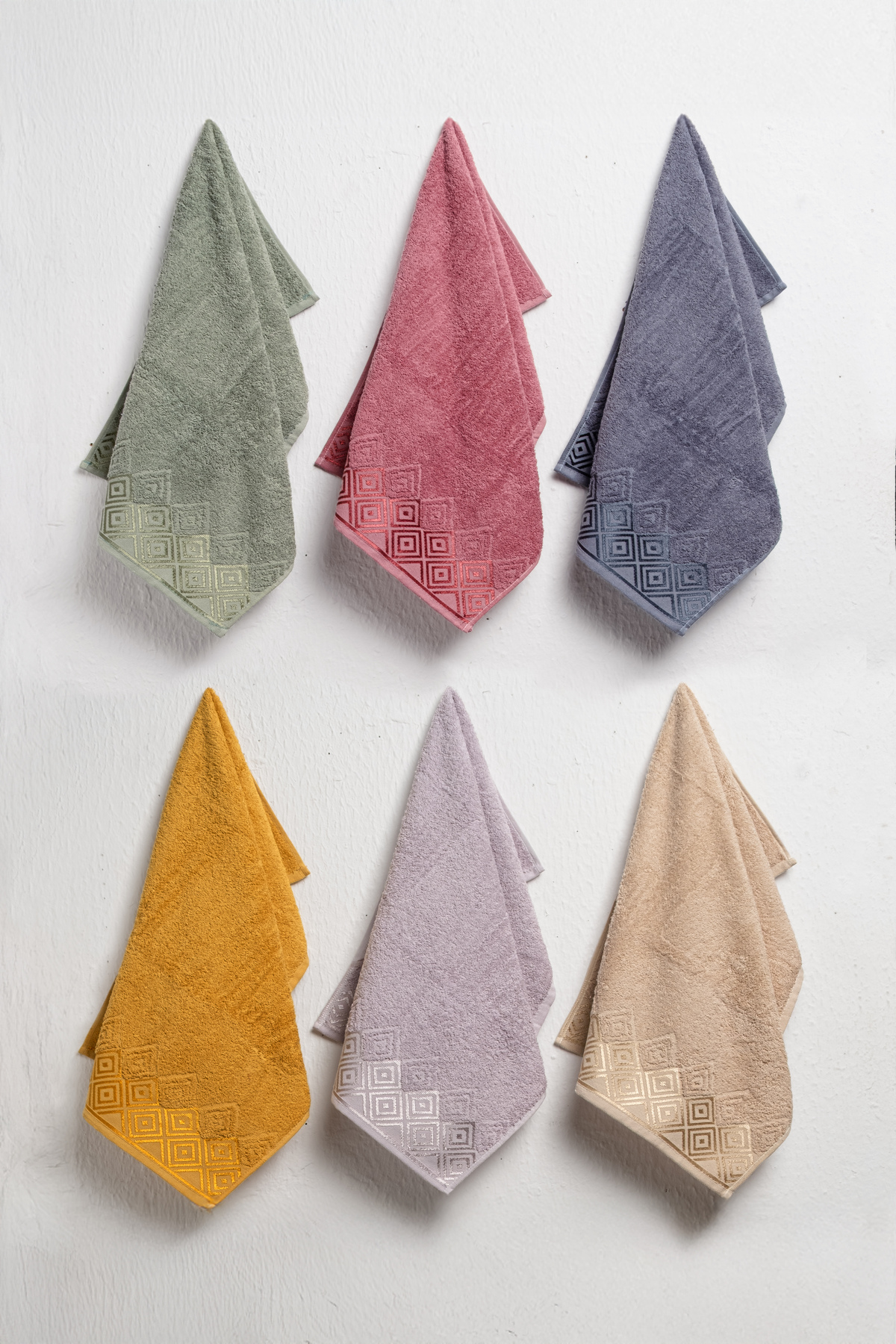 Minoset Karo %100 Pamuk 6’lı Havlu – 30x50 cm Lüks, Yumuşak, Emici, Mutfak & Banyo Kullanımı - Görsel 2