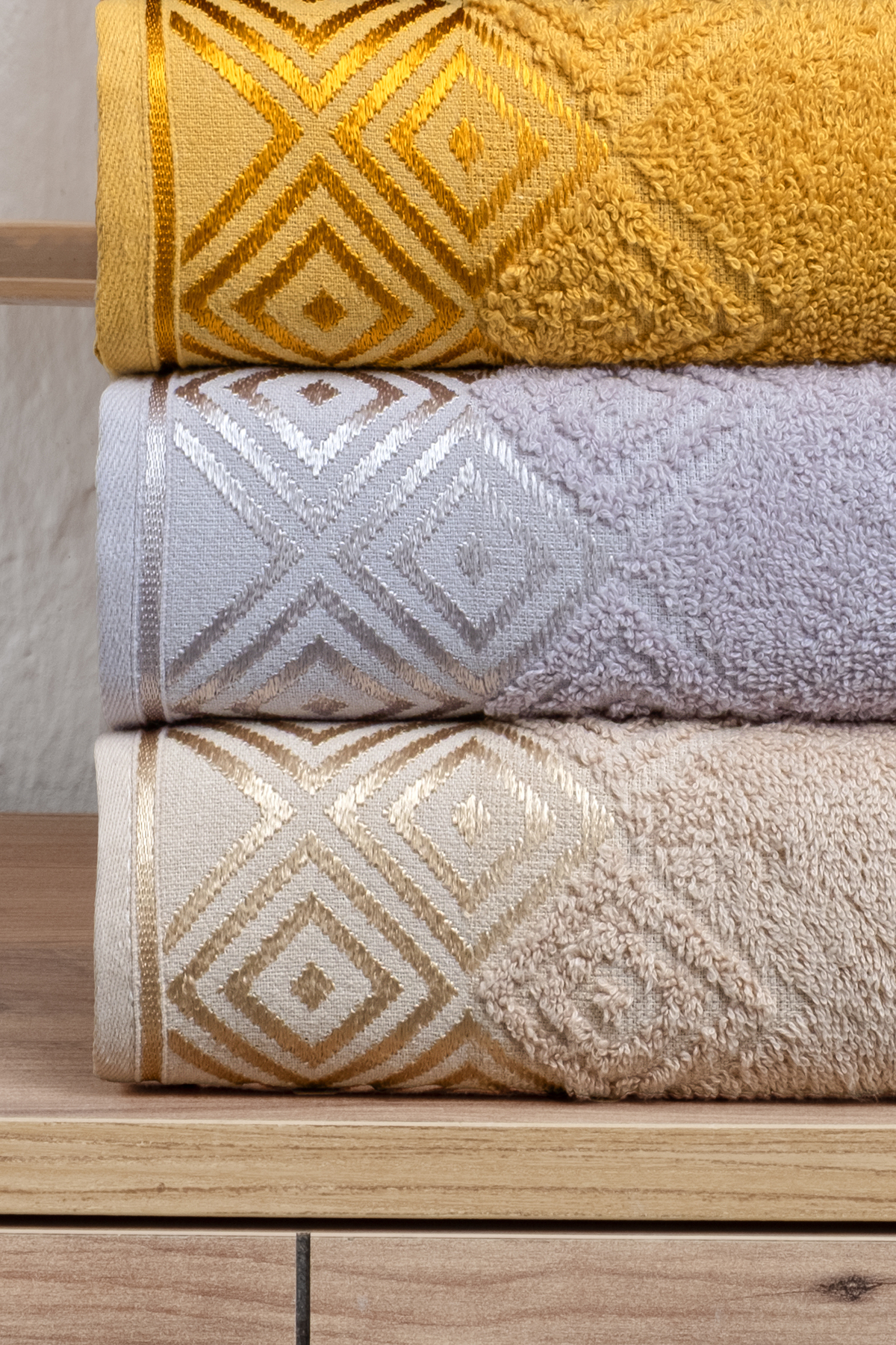 Minoset Karo %100 Pamuk 6’lı Havlu – 30x50 cm Lüks, Yumuşak, Emici, Mutfak & Banyo Kullanımı - Görsel 3