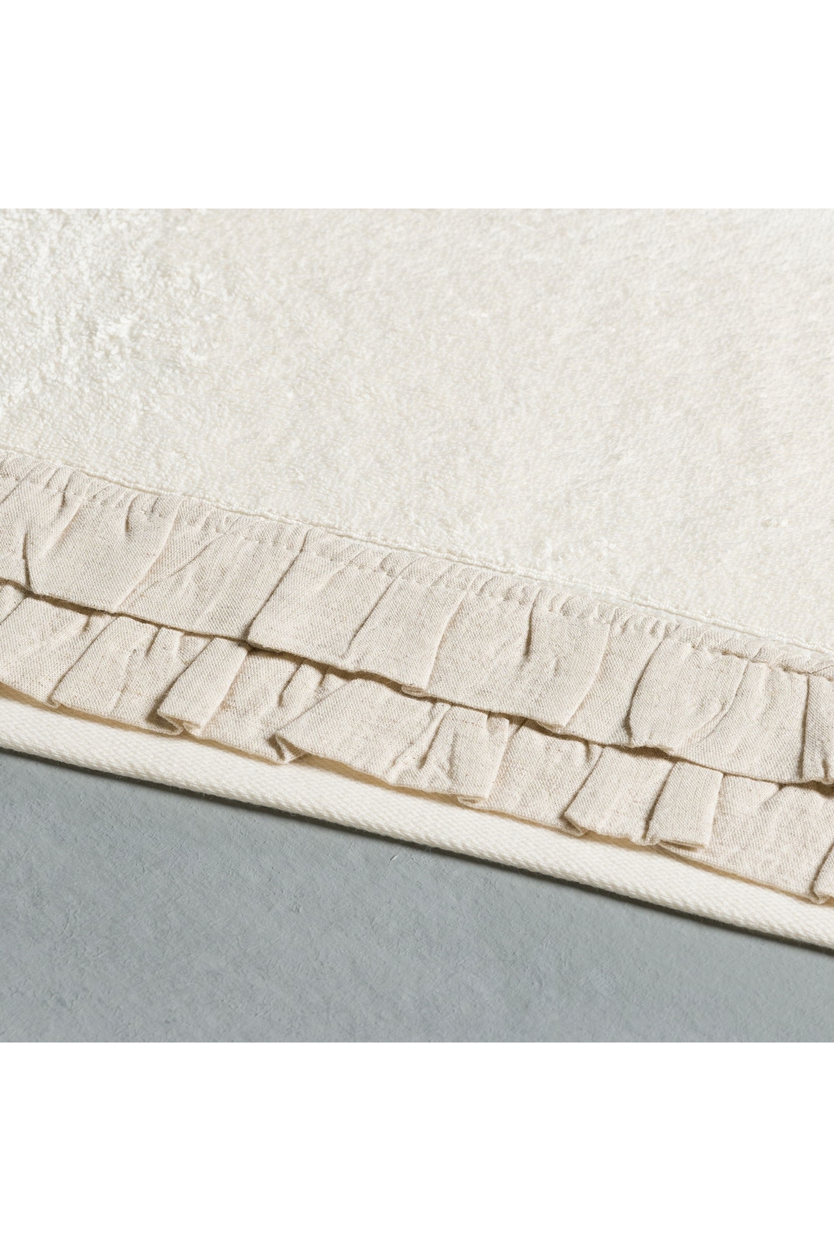 Linens Ruffle Bambu 50X85 cm Yüz Havlusu Ekru - Görsel 2