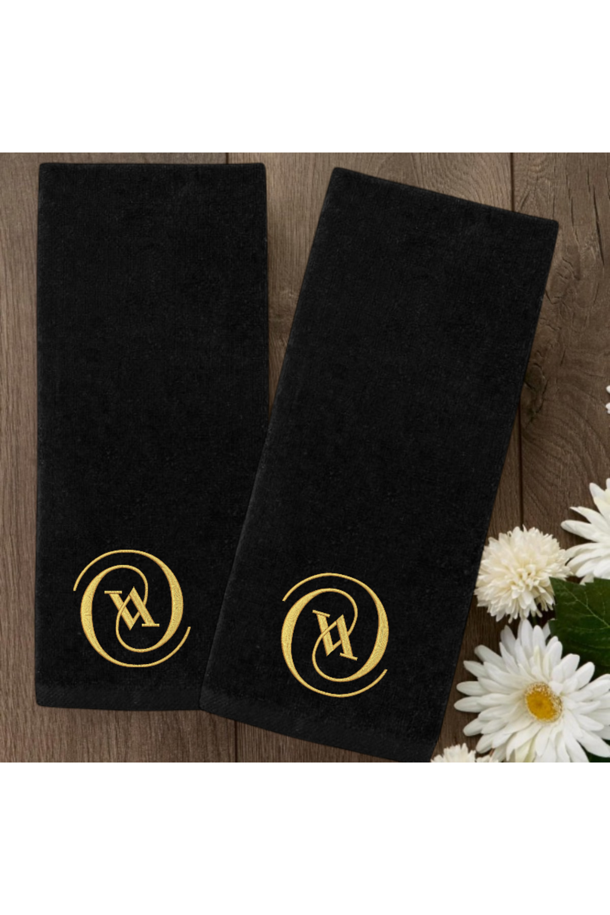 Ursa V HARFİ NAKIŞLI DEKORATİF MUTFAK VE BANYO HAVLUSU 2 ADET 30x50