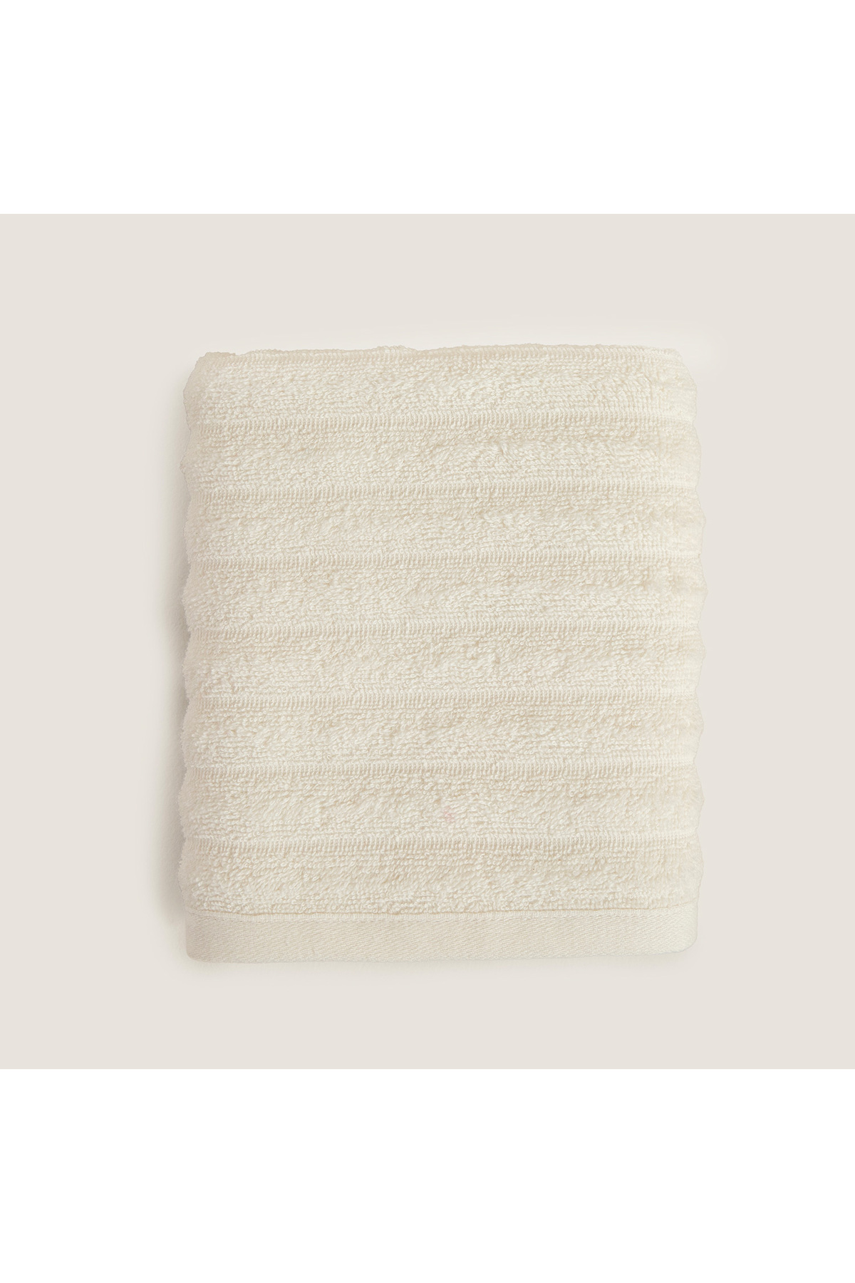 Chakra Waved %100 Pamuk Yüz Havlusu 50x80 cm Ekru