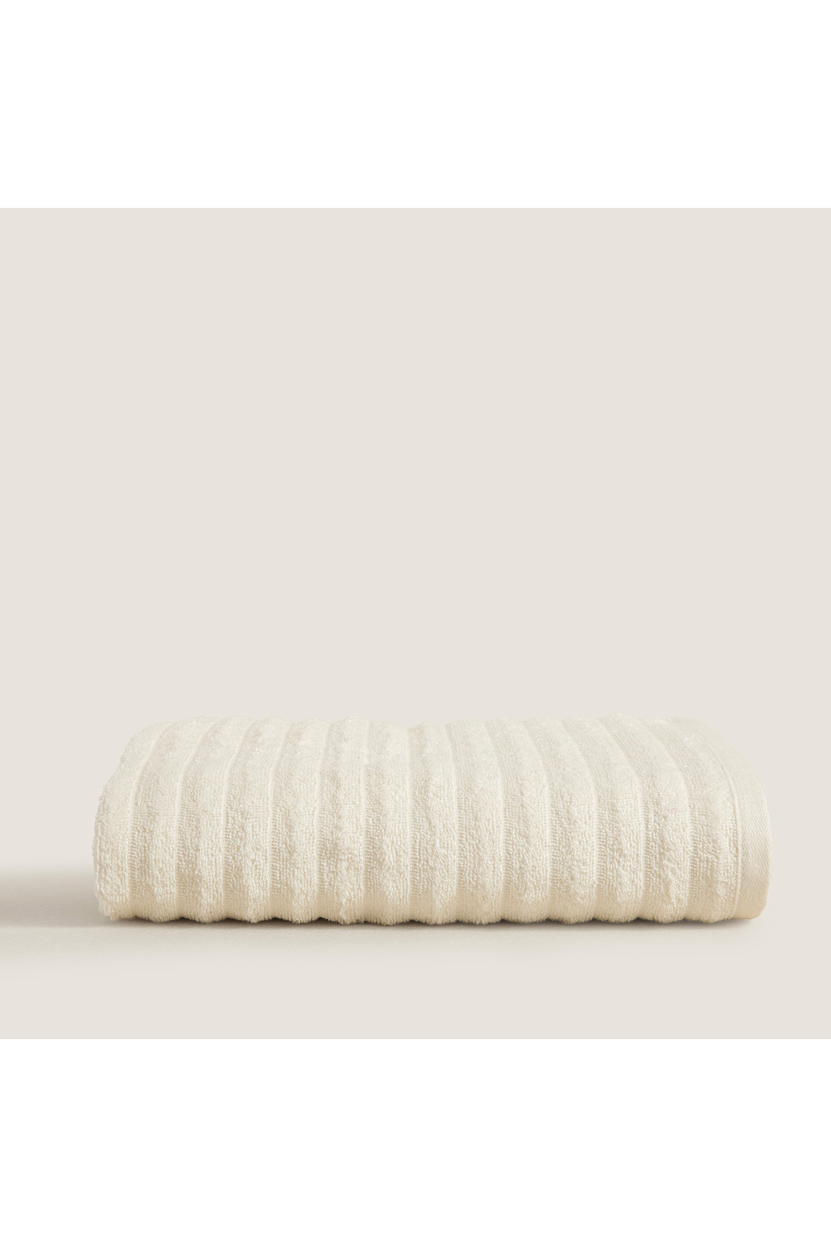 Chakra Waved %100 Pamuk Yüz Havlusu 50x80 cm Ekru - Görsel 3