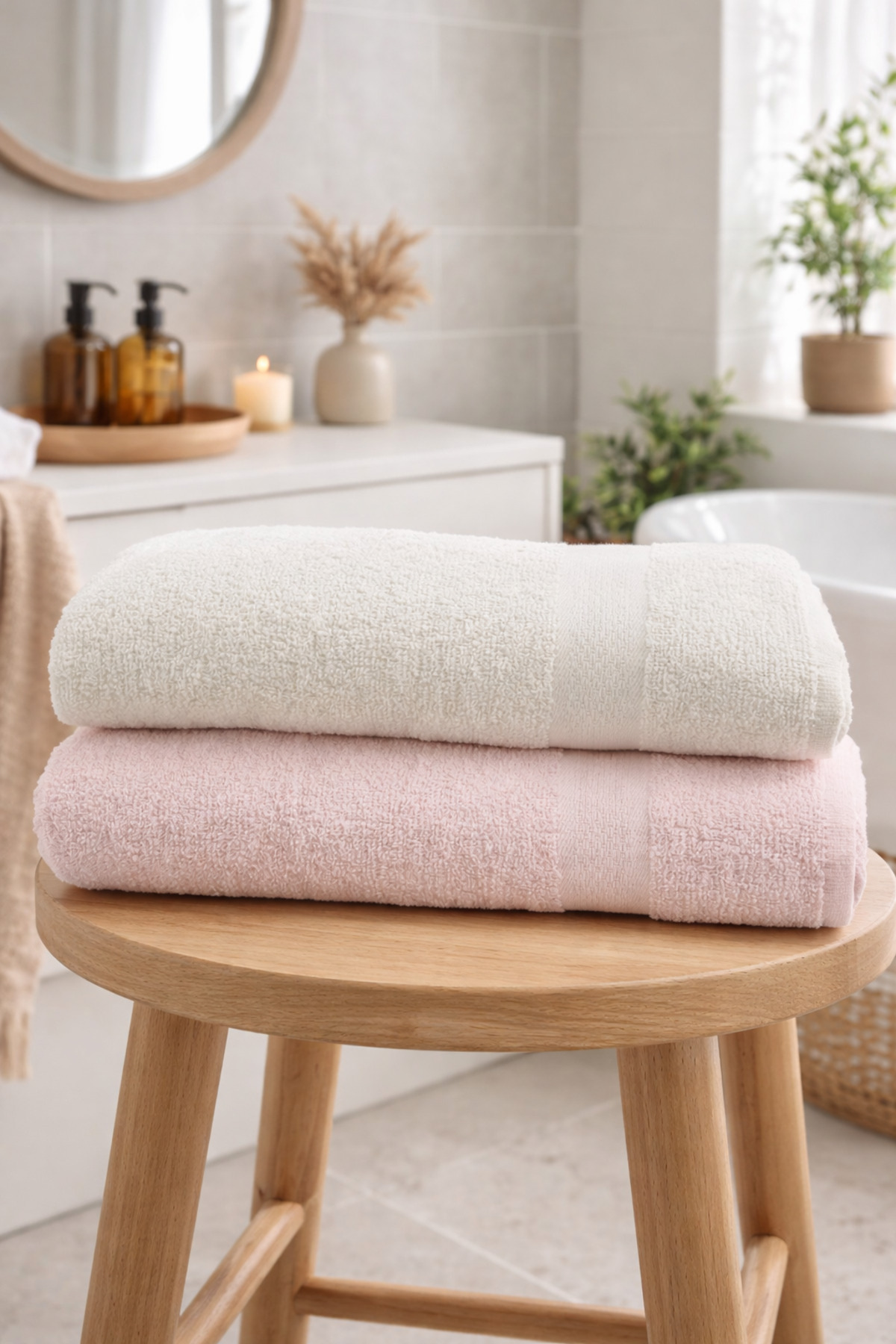 HOME MOD STORE 90x150 cm Mega Büyük Boy Banyo Havlusu 2’li Set & Yumuşak & Emici & Gündelik Kullanıma Uygun - Görsel 3