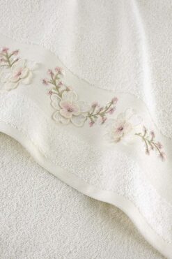 Arliva Home Mıne Nakıslı 2lı Havlu Setı Ekru 30x50 50x80