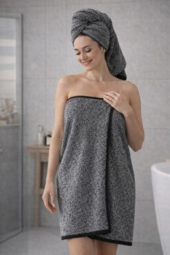 TEXTİLES MAGİC LAMP %100 Pamuk 2'li Banyo Havlusu - Yumuşak , Emici , Desenli