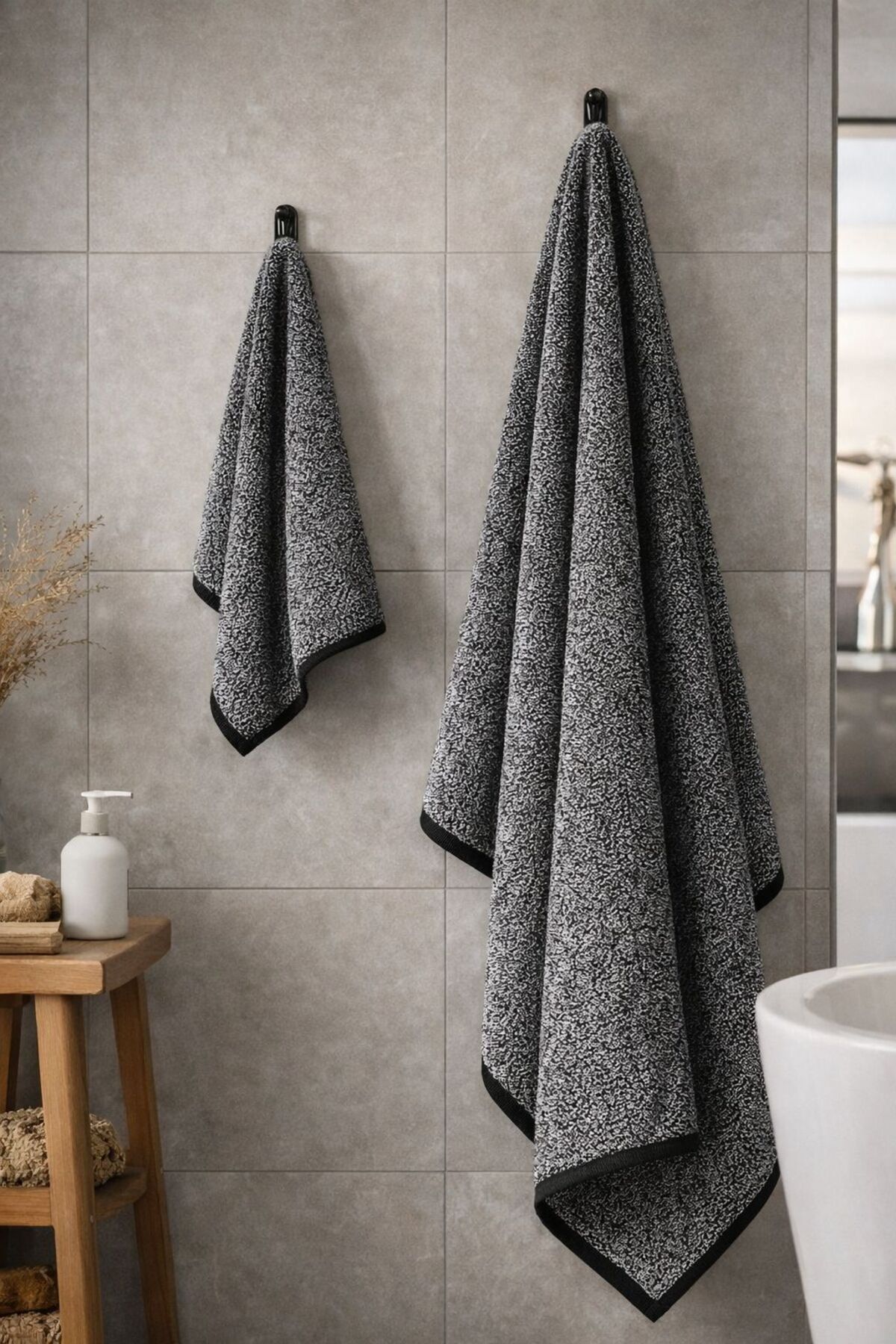 TEXTİLES MAGİC LAMP %100 Pamuk 2'li Banyo Havlusu - Yumuşak , Emici , Desenli - Görsel 2