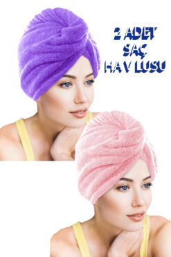 CHIZGY 2 Adet Kalın Mikrofiber 2 Düğmeli Saç Havlusu Saç Bonesi Banyo Deniz Ve Havuz Sonrası Plaj