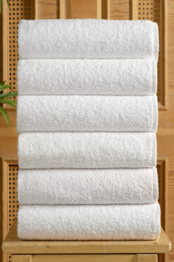 DNZGÜLCAN 6'lı Beyaz %100 Pamuk El - Yüz Havlusu - 50x90 Cm , Spa Ve Otel Havlusu