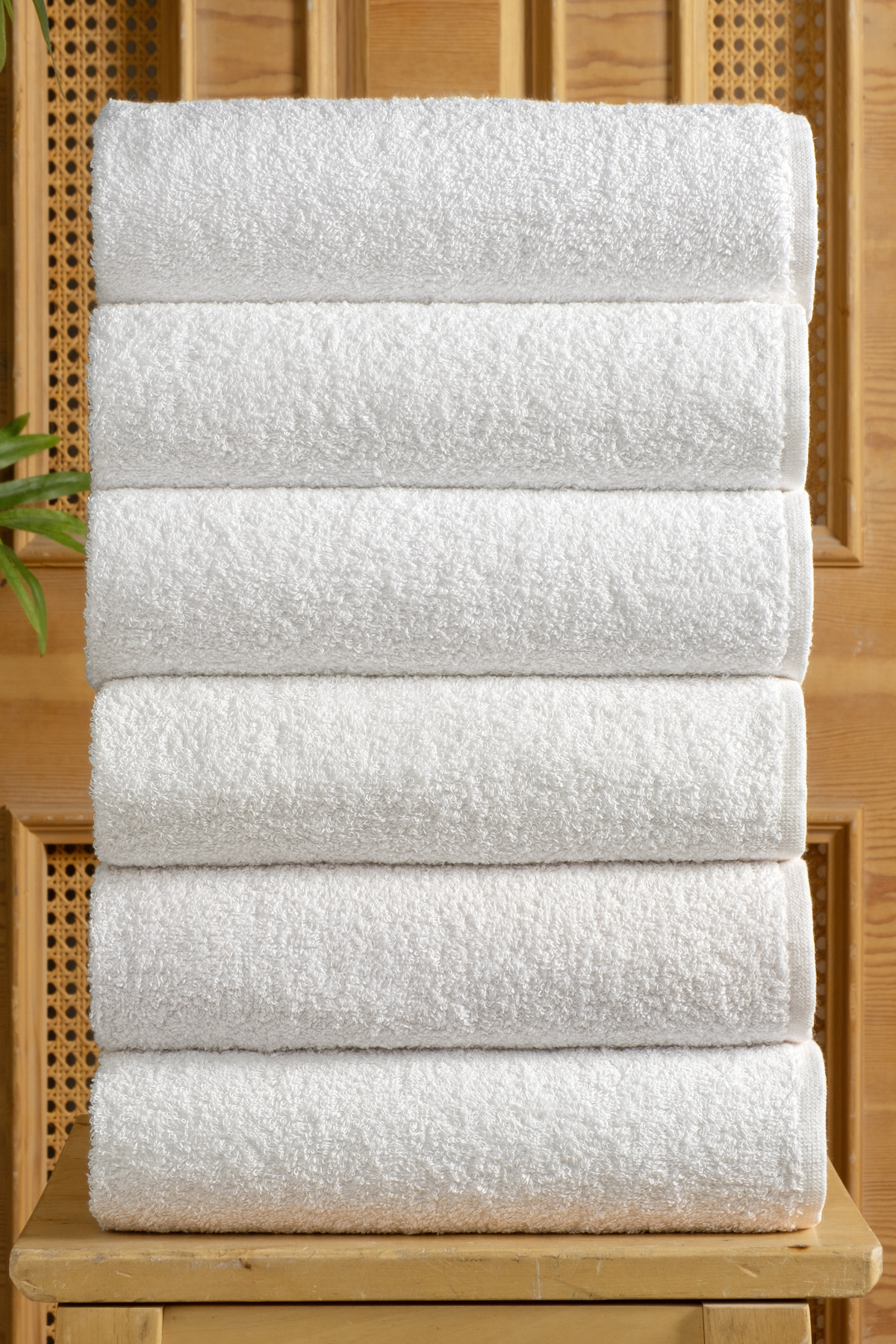 DNZGÜLCAN 6'lı Beyaz %100 Pamuk El - Yüz Havlusu - 50x90 Cm , Spa Ve Otel Havlusu