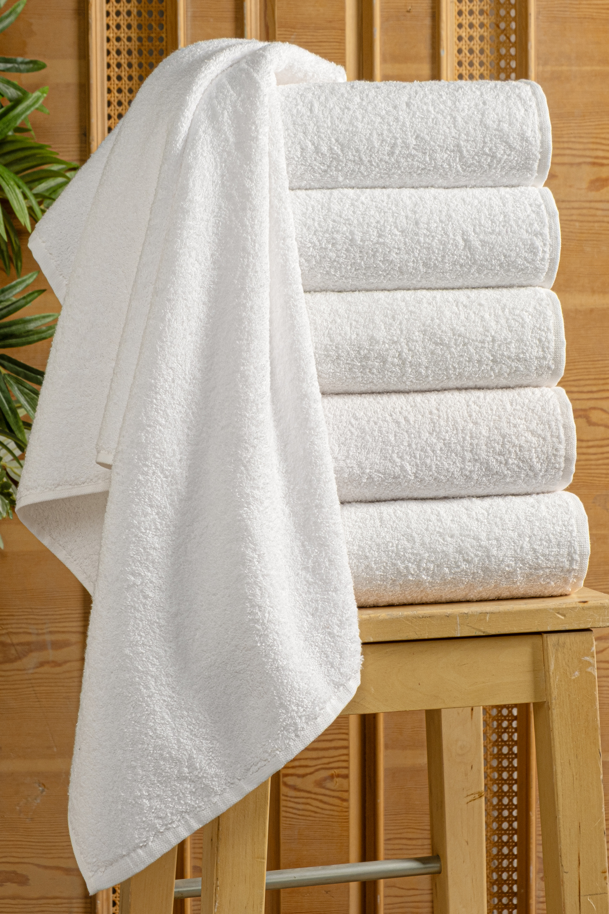 DNZGÜLCAN 6'lı Beyaz %100 Pamuk El - Yüz Havlusu - 50x90 Cm , Spa Ve Otel Havlusu - Görsel 2