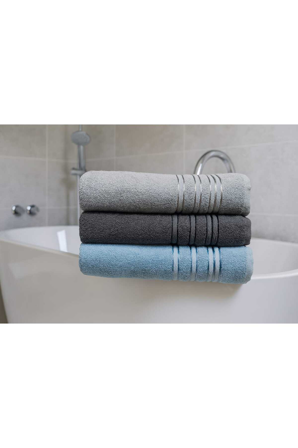 HOME MOD STORE 6 Adet 70x140 cm Büyük Boy Banyo Havlusu Seti & Yumuşak & Emici & Gündelik Kullanıma Uygun - Görsel 2