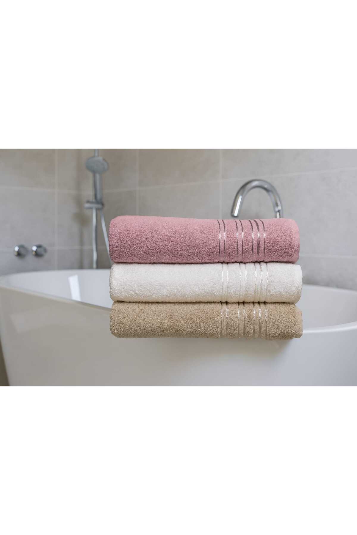 HOME MOD STORE 6 Adet 70x140 cm Büyük Boy Banyo Havlusu Seti & Yumuşak & Emici & Gündelik Kullanıma Uygun - Görsel 3