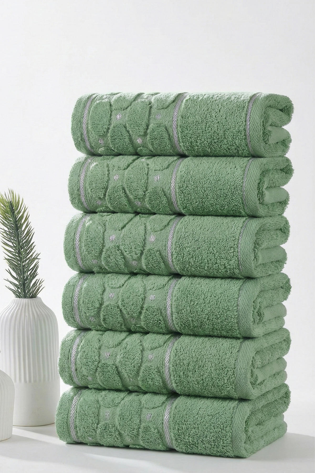 Çeyizim %100 Pamuk Desenli El & Mutfak Havlusu | Kurulama Bezi | 6 Adet 30x50 cm | Yumuşak & Emici