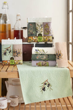 My Catherine Nakışlı 3'lü Mutfak ve E l& Yüz Havlu Seti 30x50 cm