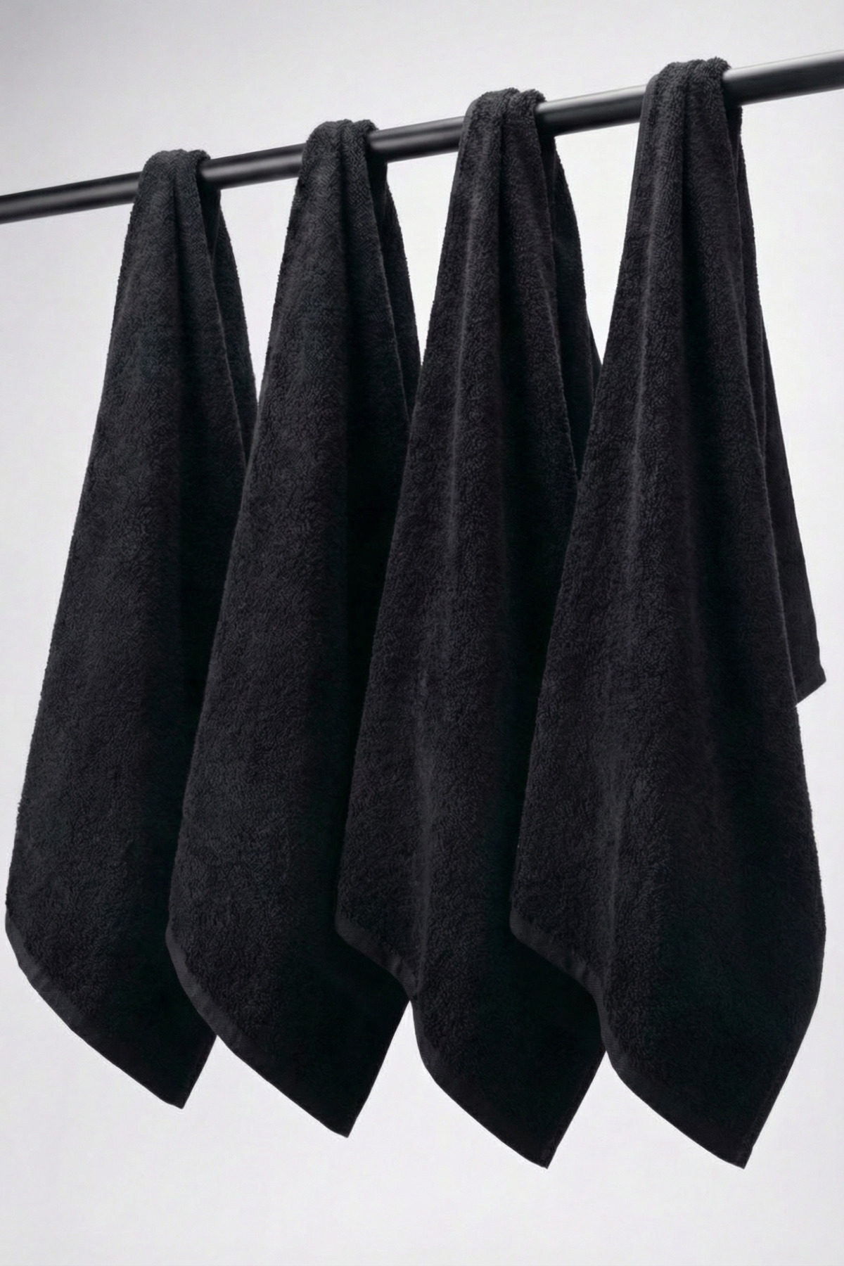 XJIM 4'lü %100 Pamuk Siyah Spor Sporcu Havlu 30x100 Fitness Antrenman Gym Golf Boks Havlusu