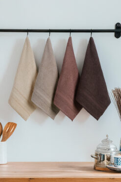 DNZGÜLCAN Ada 4'lü Havlu Seti El Havlu Yüz Havlu %100 Pamuk 30X50 cm