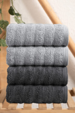 DNZGÜLCAN Bubble 4'lü Havlu Seti %100 Pamuk, Premium El, Yüz, Baş Havlusu, Yüksek Emici 50x90 cm