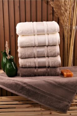 Özdilek Colourist 6'lı Pamuklu Su Emiciliği Yüksek 50*90 El Yüz Havlusu krem-kahve-bej