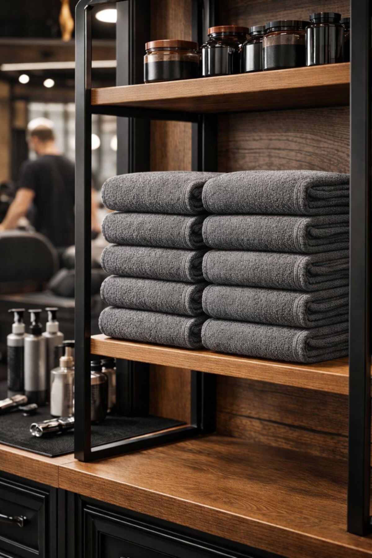 Elaganya Gri Spor Fitness Havlusu Leke Tutmayan Kuaför Berber Havlu 50x90 Cm 8 Adet