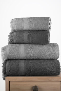 Comfort Home 4’lü Pamuklu Banyo Havlu Seti Hamam Takımı, El, Yüz, Baş ve Beden, 2 Adet 40x80cm + 2 Adet 70x140cm