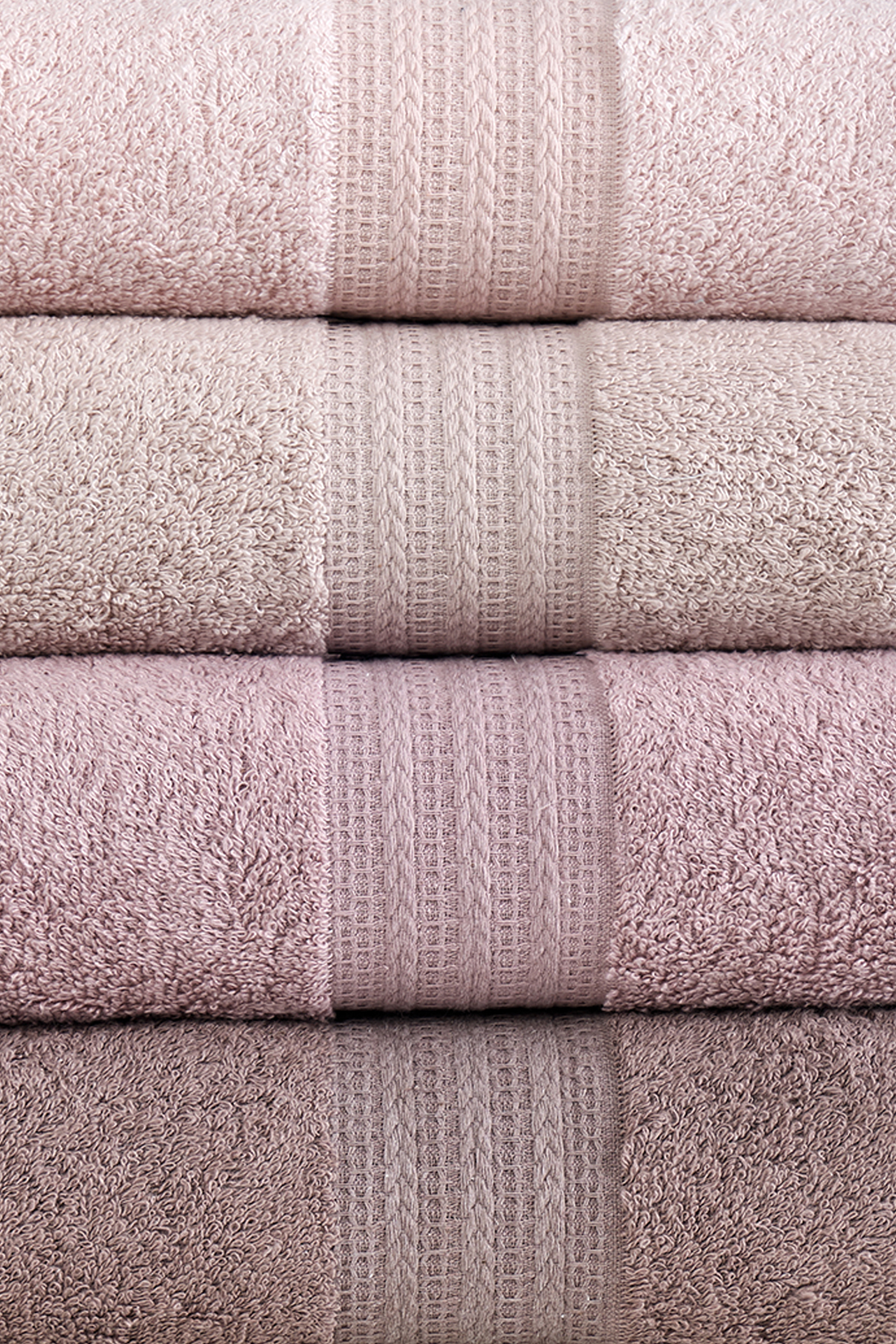 Elart Rainbow Havlu Seti Pamuklu 4 Adet (50x90 cm) Pudra - Görsel 2