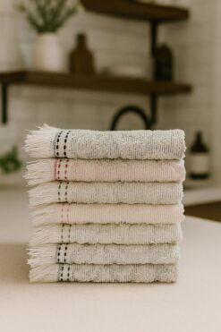 SARİNA renkli bir dünya 6 ' LI 30X50 CM EL VE YÜZ HAVLU SETİ / MUTFAK HAVLUSU