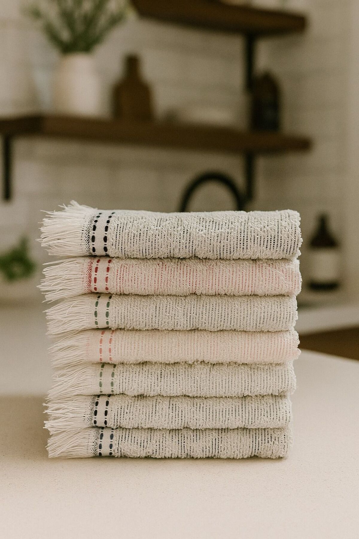 SARİNA renkli bir dünya 6 ' LI 30X50 CM EL VE YÜZ HAVLU SETİ / MUTFAK HAVLUSU