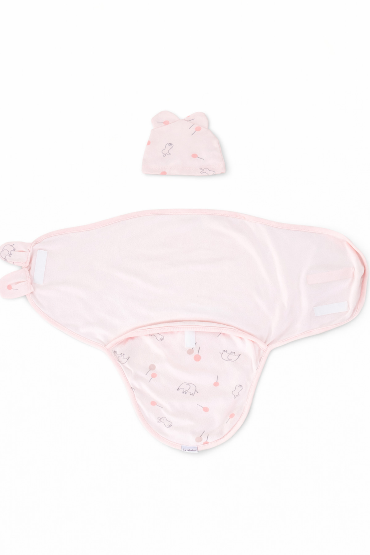 moukou %100 Pamuk Yenidoğan Kundak Seti – 0-3 Ay Cırtlı Bebek Kundak & Şapka – Hediyelik Hastane Çıkışı - Görsel 3