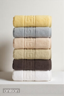 Anılsan 6'lı Lua Karışık Greek El Havlusu - 50x90 Cm, 225 Gr, %100 Pamuk, Spa Ve Otel Havlusu