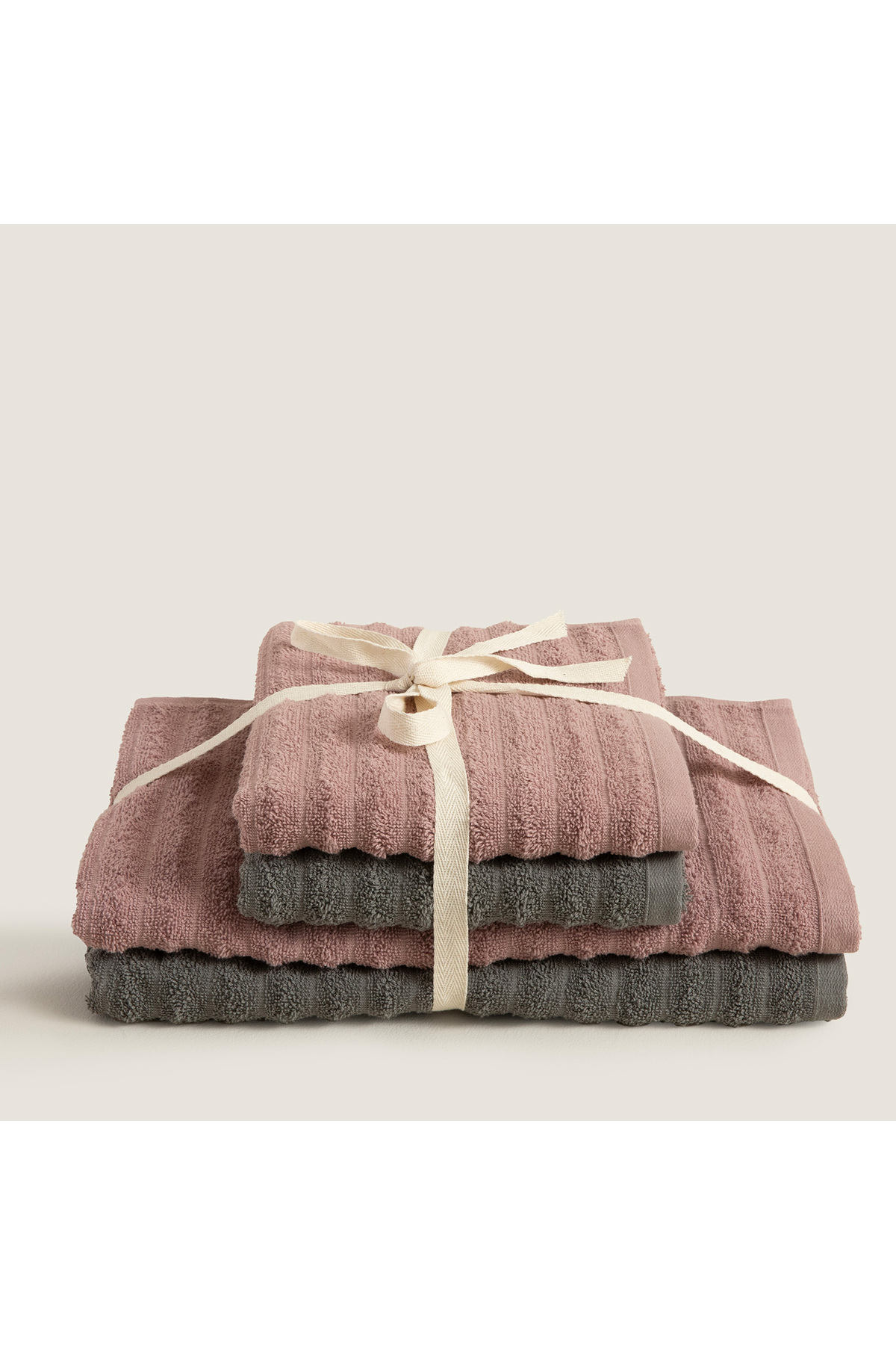 Chakra Wawed %100 Pamuk Aile Seti Mürdüm/Antrasit - Görsel 3