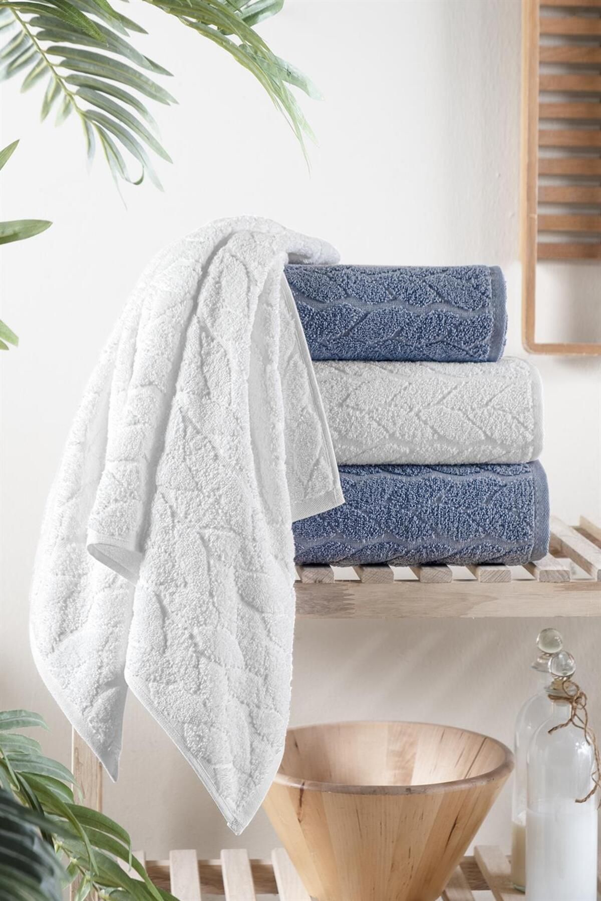 Mürdüm Home 4'lü Banyo Havlu Seti Hamam Takımı 100% Pamuk - Görsel 2