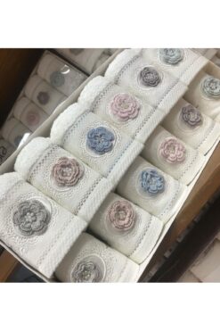 Fiesta Home Fiesta Analı Kızlı Havlu 3D Nakışlı Krem Bambu 50X90 (6 Adet) 30X50 (6 Adet)