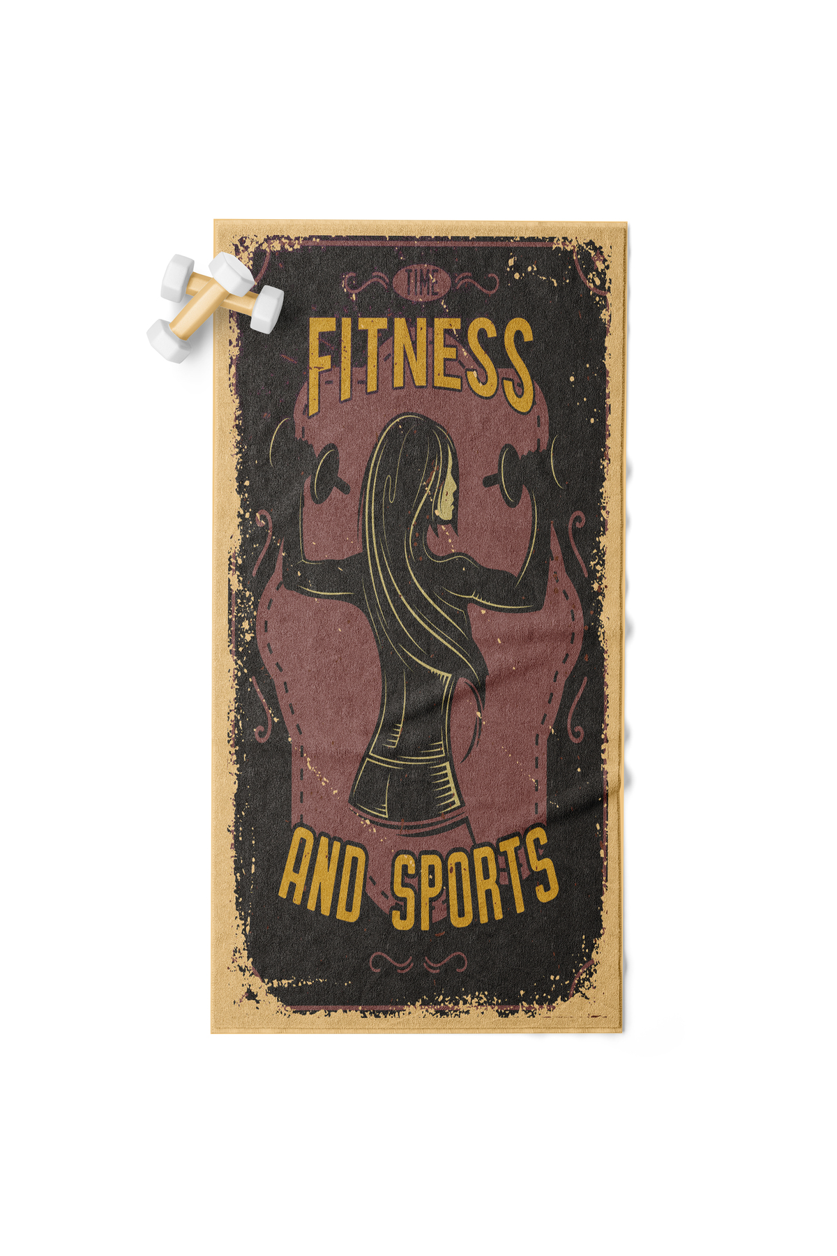 Erays Home Dijital Baskılı Spor Sporcu Fitness Havlusu 50x100 Cm %100 Pamuk