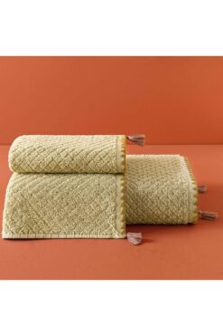 Taç Butik Brüj Pamuk Banyo Havlusu Ten Rengi 70x140