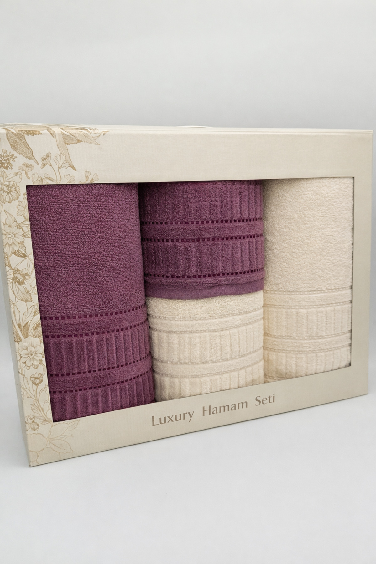 AYHANHOME 4'lü Kutulu Banyo Havlu Takımı 2 adet 50x90-2 adet 90x150