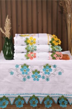 Genel Markalar 4'lü Işlemeli Güpürlü Çeyizlik 50*90 El Yüz Havlusu