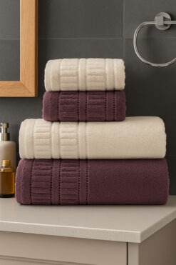 AYHANHOME 4'lü Banyo Havlu Takımı 2 adet 50x90-2 adet 90x150