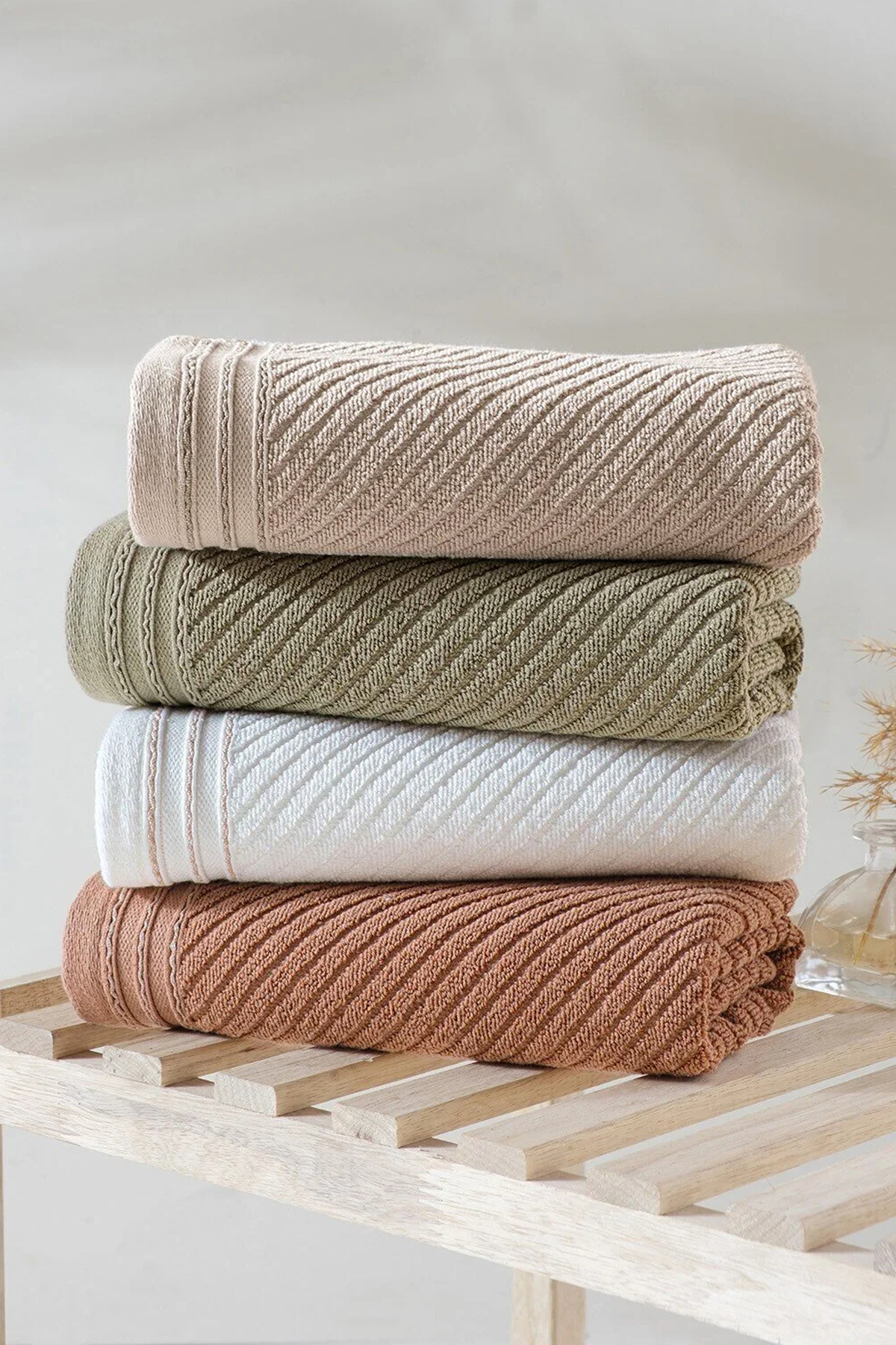 neşe home collection Neşe Home Valeron 4’lü El & Yüz Havlu Seti 50x90 – %100 Pamuk, Yumuşak ve Emici