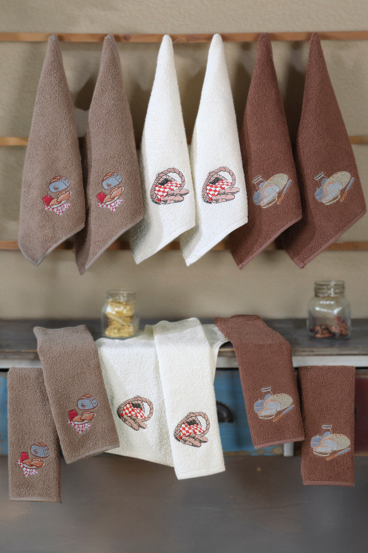 DNZGÜLCAN Mutfak Havlusu Seti 6'lı – %100 Pamuk El Havlusu | Yüz Havlusu – Çeyizlik - Görsel 2